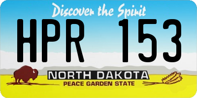 ND license plate HPR153