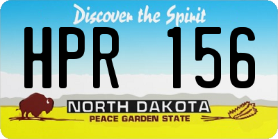 ND license plate HPR156