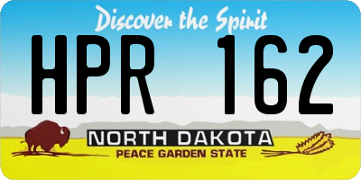 ND license plate HPR162