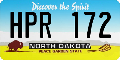 ND license plate HPR172