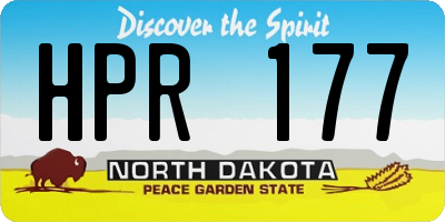 ND license plate HPR177
