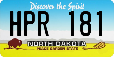 ND license plate HPR181