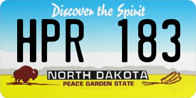 ND license plate HPR183