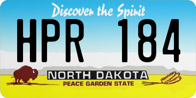 ND license plate HPR184