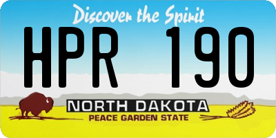ND license plate HPR190