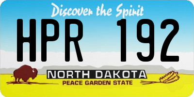 ND license plate HPR192