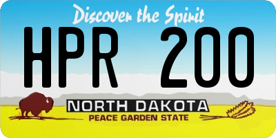 ND license plate HPR200