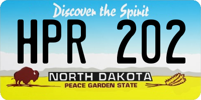 ND license plate HPR202