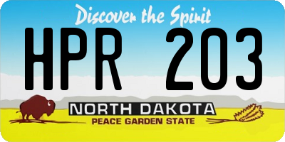ND license plate HPR203