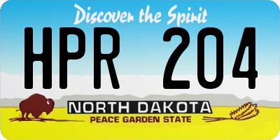 ND license plate HPR204