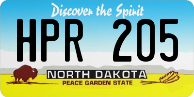 ND license plate HPR205