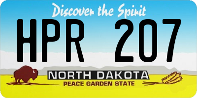 ND license plate HPR207