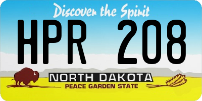 ND license plate HPR208
