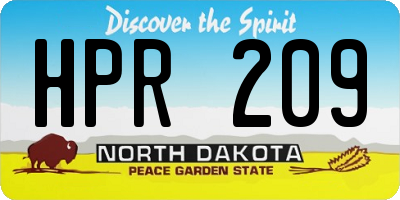ND license plate HPR209