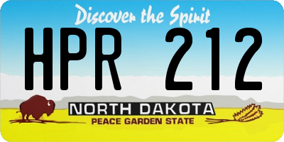 ND license plate HPR212