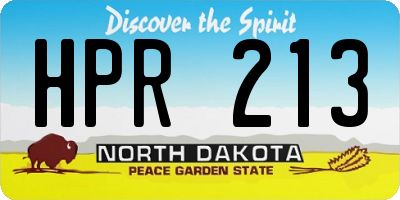 ND license plate HPR213