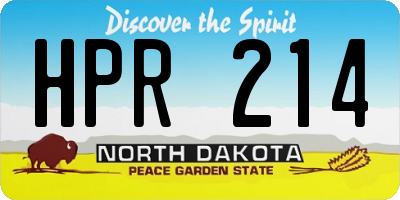 ND license plate HPR214