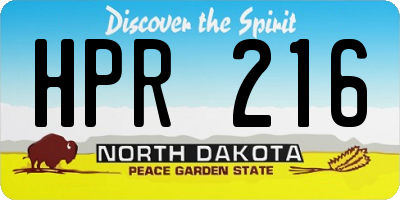 ND license plate HPR216