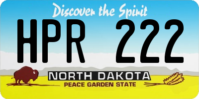 ND license plate HPR222