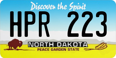 ND license plate HPR223