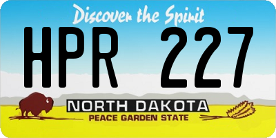 ND license plate HPR227