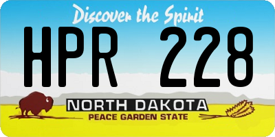 ND license plate HPR228