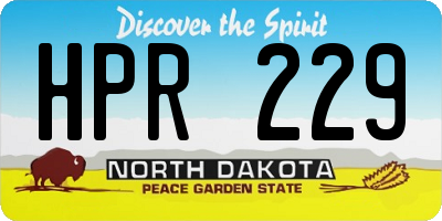 ND license plate HPR229