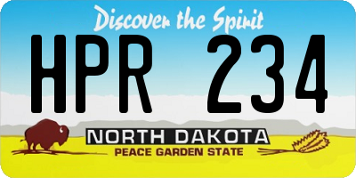 ND license plate HPR234