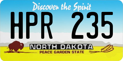 ND license plate HPR235