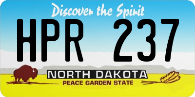 ND license plate HPR237