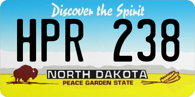 ND license plate HPR238