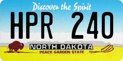ND license plate HPR240