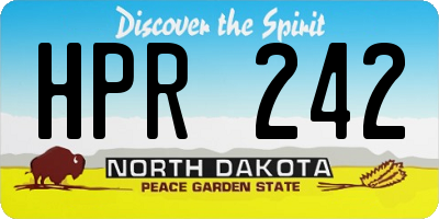 ND license plate HPR242
