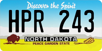ND license plate HPR243