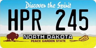 ND license plate HPR245
