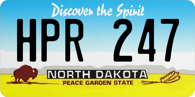 ND license plate HPR247