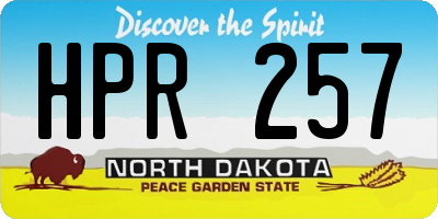 ND license plate HPR257