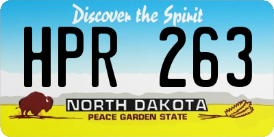ND license plate HPR263