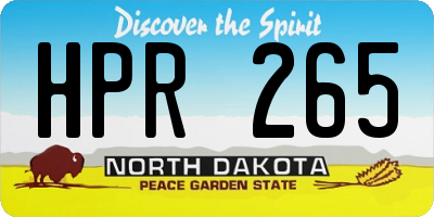 ND license plate HPR265