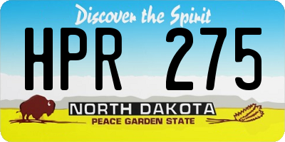 ND license plate HPR275