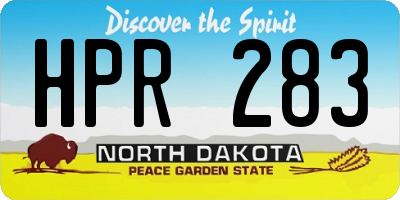 ND license plate HPR283