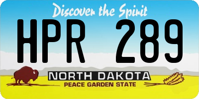 ND license plate HPR289