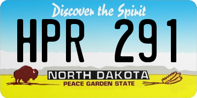 ND license plate HPR291