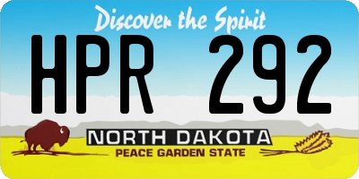 ND license plate HPR292