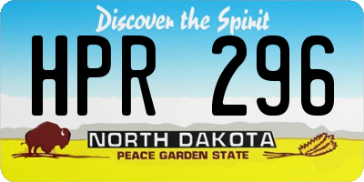 ND license plate HPR296