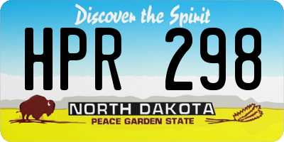 ND license plate HPR298