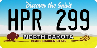 ND license plate HPR299