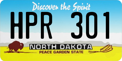 ND license plate HPR301