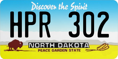 ND license plate HPR302