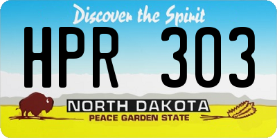 ND license plate HPR303